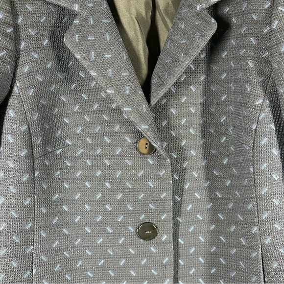 Nina McLemore Blazer Jacket Women's 4 Navy‎ Cotton Wool Blend Silk Lining Career - Picture 2 of 7